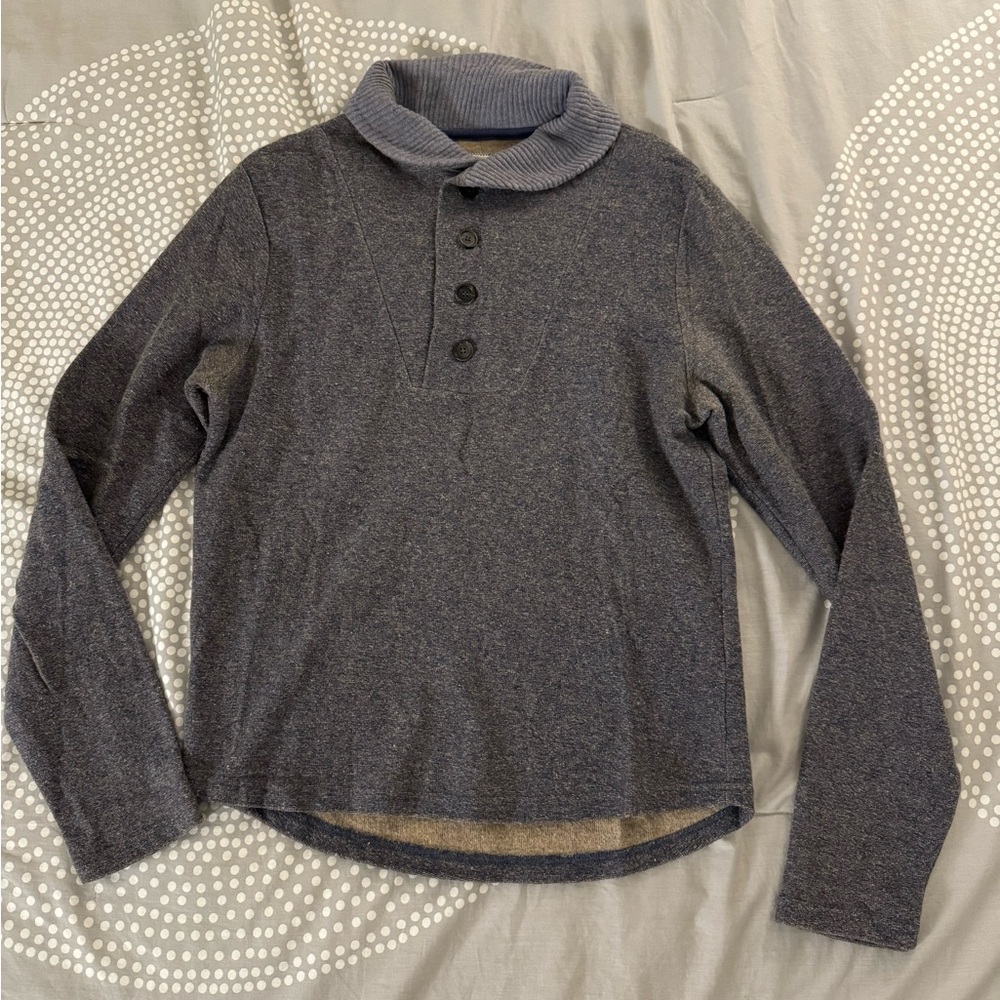 Billy Reid Shawl Collar Sweater - Blue/gray - Size Small